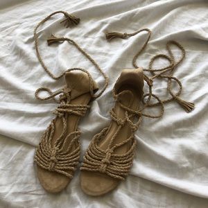Joie Suede Tie-up Sandals
